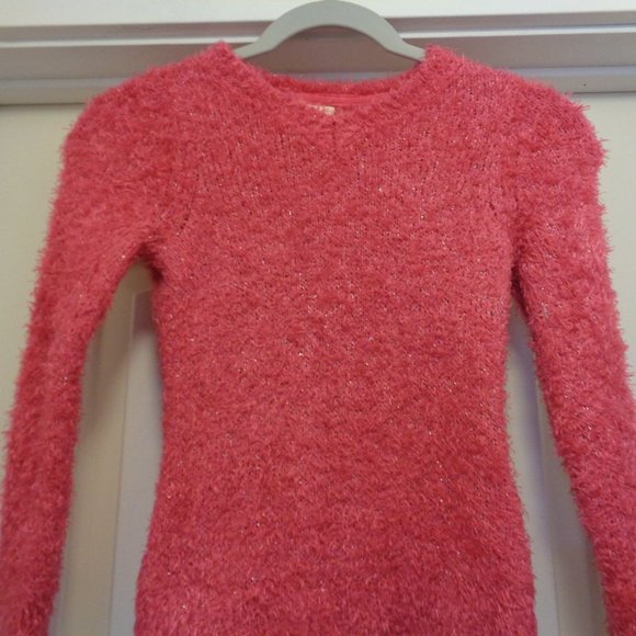 FUZZY WUZZY PINK  METALLIC THREADS TEEN SWEATER 7 - Picture 3 of 6